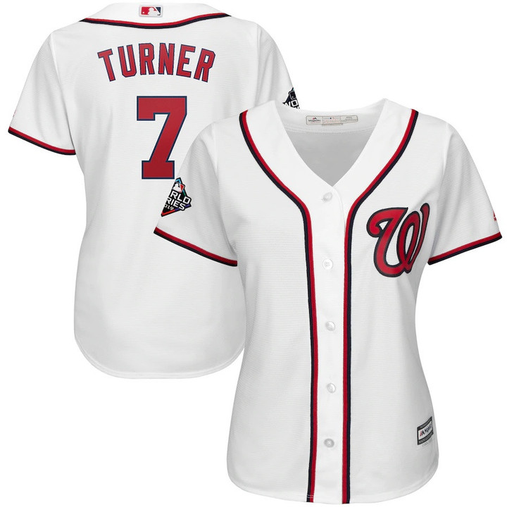 Trea Turner Washington Nationals Majestic Women's 2019 World Series Bound Official Cool Base Player Jersey - White