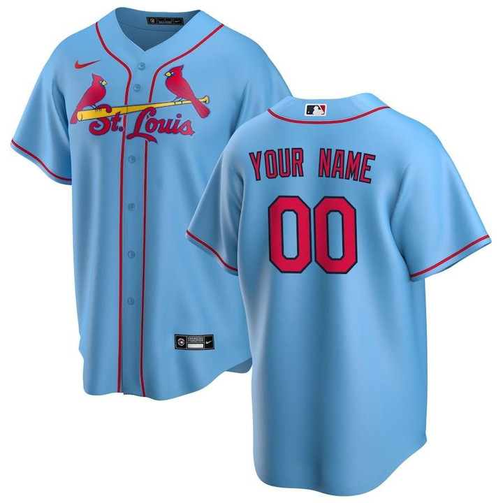 St. Louis Cardinals Nike Alternate 2020 Replica Custom Jersey - Light Blue