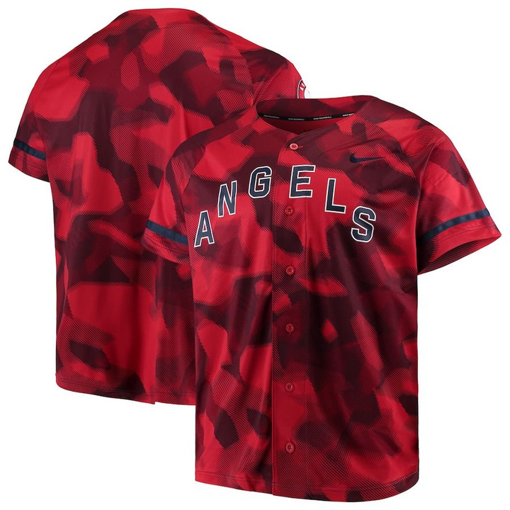 Los Angeles Angels Nike Camo Jersey - Red