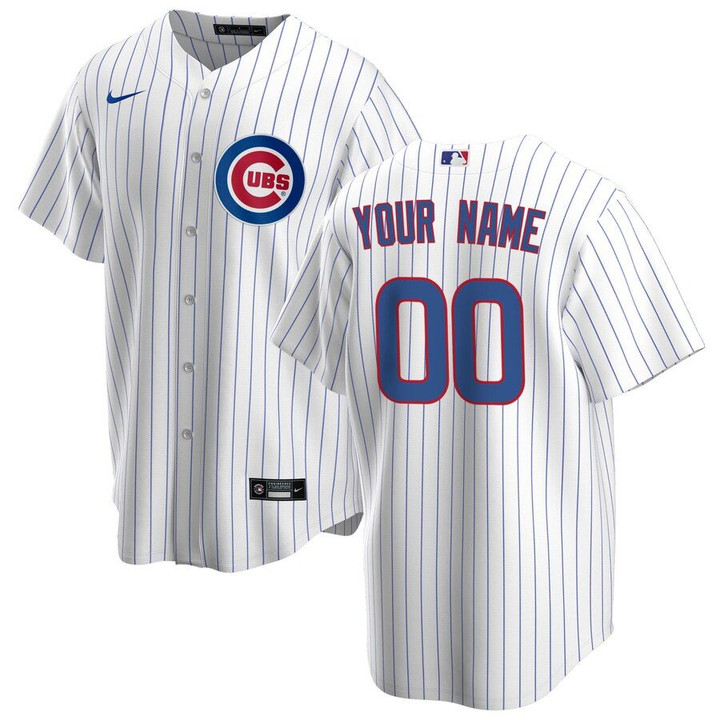 Chicago Cubs Nike Home 2020 Replica Custom Jersey - White Royal