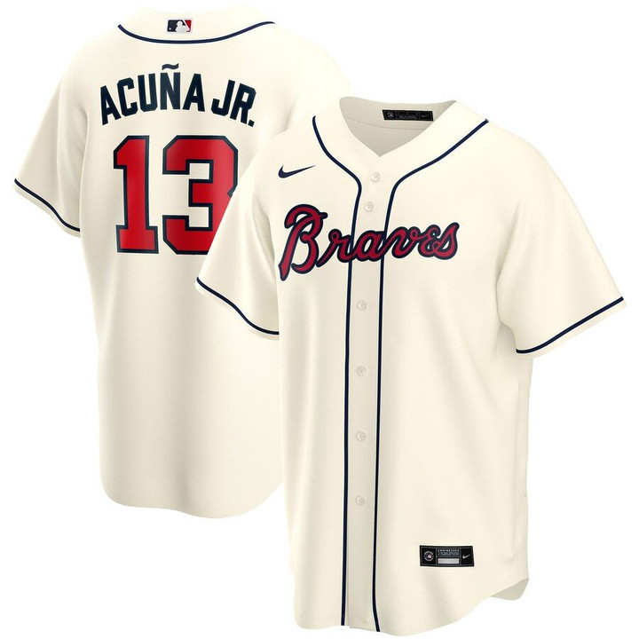 Ronald Acuna Jr. Atlanta Braves Nike Alternate 2020 Replica Player Jersey - Cream