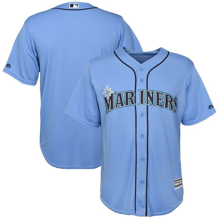 Seattle Mariners Majestic Official Cool Base Team Jersey - Light Blue
