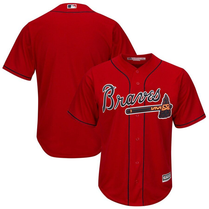Atlanta Braves Majestic 2019 Alternate Official Cool Base Team Jersey - Scarlet