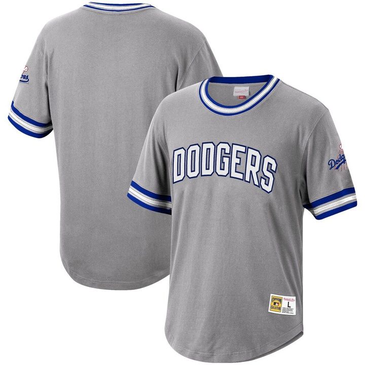 Los Angeles Dodgers Mitchell & Ness Cooperstown Collection Wild Pitch Jersey T-Shirt - Gray