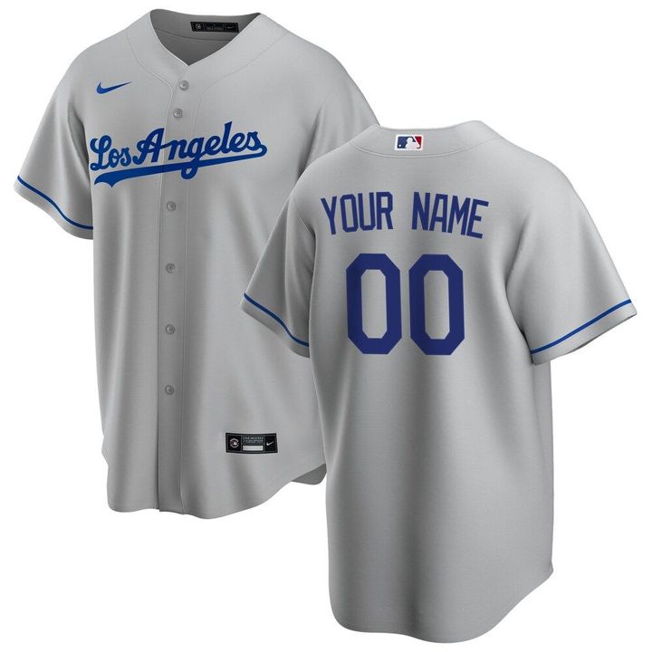 Los Angeles Dodgers Nike Road 2020 Custom Jersey - Gray