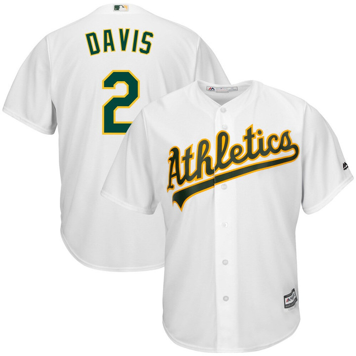 Khris Davis Oakland Athletics Majestic Home Official Cool Base Player Jersey - White
