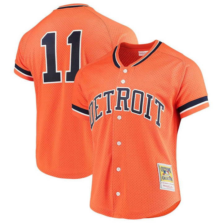 Sparky Anderson Detroit Tigers Mitchell & Ness Fashion Cooperstown Collection Mesh Batting Practice Jersey - Orange