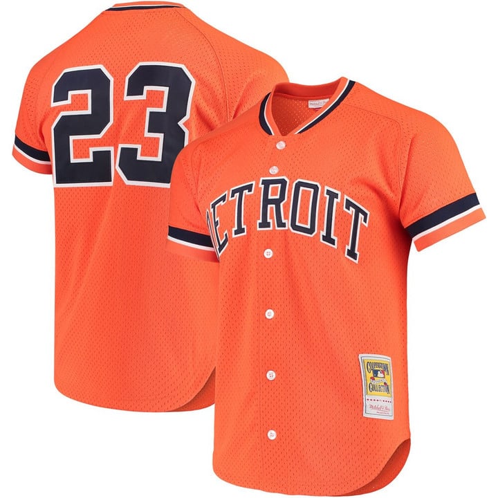 Kirk Gibson Detroit Tigers Mitchell & Ness Fashion Cooperstown Collection Mesh Batting Practice Jersey - Orange