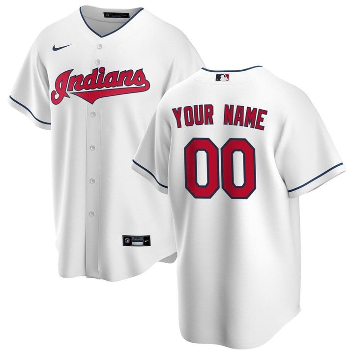 Cleveland Indians Nike Home 2020 Custom Jersey - White