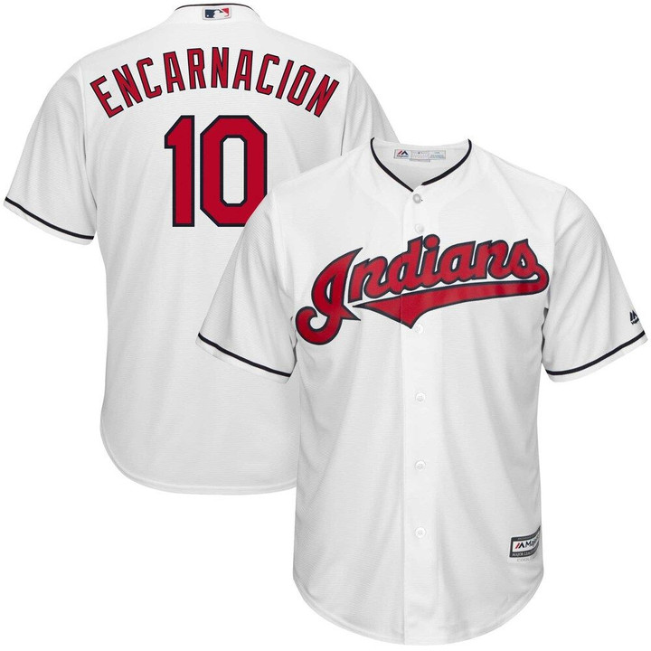 Edwin Encarnacion Cleveland Indians Majestic Official Cool Base Player Jersey - White