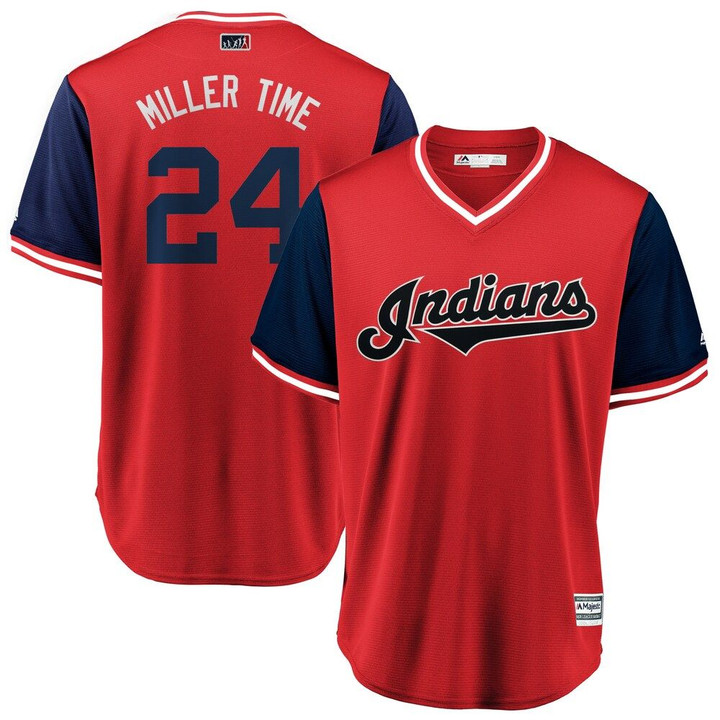 Andrew Miller "Miller Time" Cleveland Indians Majestic 2018 Players' Weekend Cool Base Jersey - Red/Navy