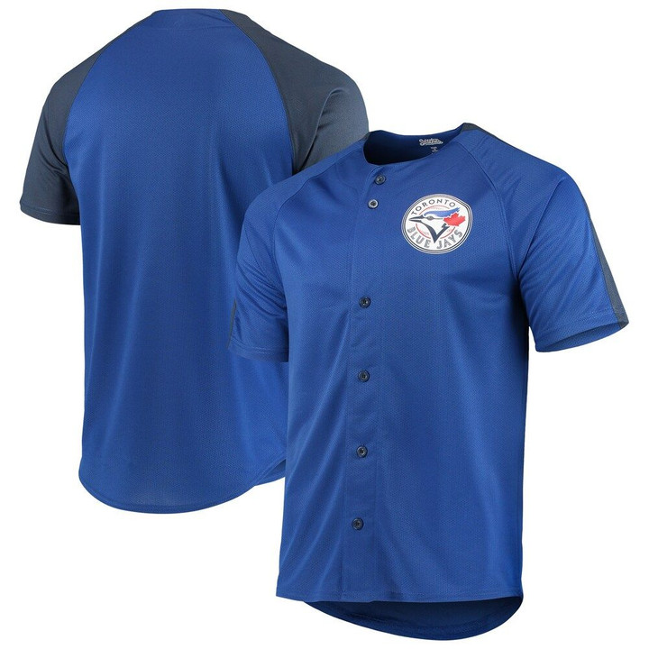 Toronto Blue Jays Stitches Logo Button-Up Jersey - Royal