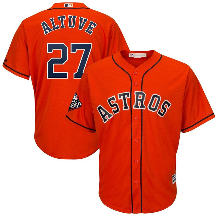 Jose Altuve Houston Astros Majestic 2019 World Series Bound Official Cool Base Player Jersey - Orange