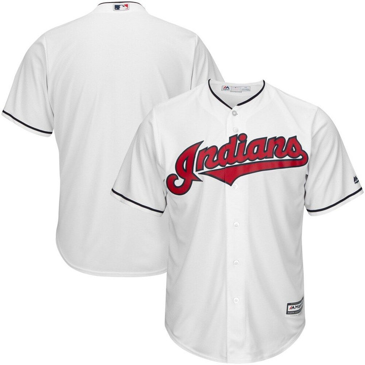 Cleveland Indians Majestic Home Big & Tall Cool Base Team Jersey - White