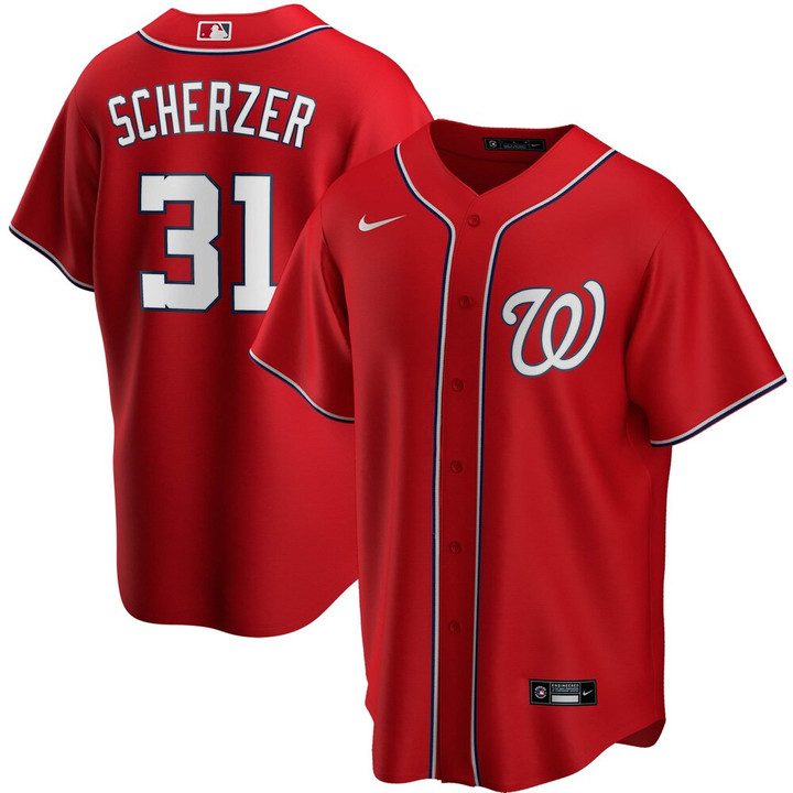 Max Scherzer Washington Nationals Nike Alternate 2020 Player Jersey - Red