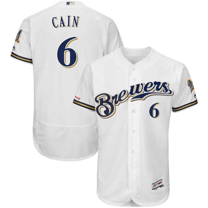 Lorenzo Cain Milwaukee Brewers Majestic Collection Flex Base Player Jersey - White