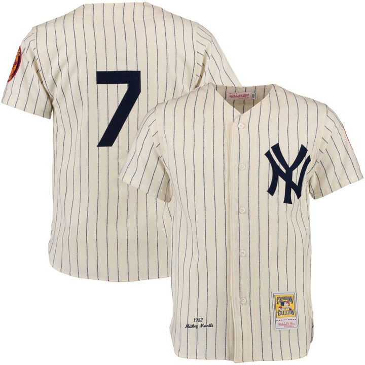 Mickey Mantle New York Yankees Mitchell & Ness Throwback Jersey - Cream