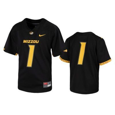 Missouri Tigers #1 Untouchable Black Youth Jersey
