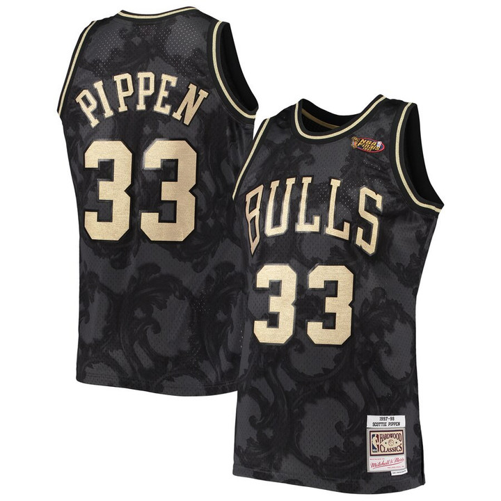 Scottie Pippen Chicago Bulls Mitchell & Ness 1997-98 Hardwood Classics Toile Swingman Jersey - Black
