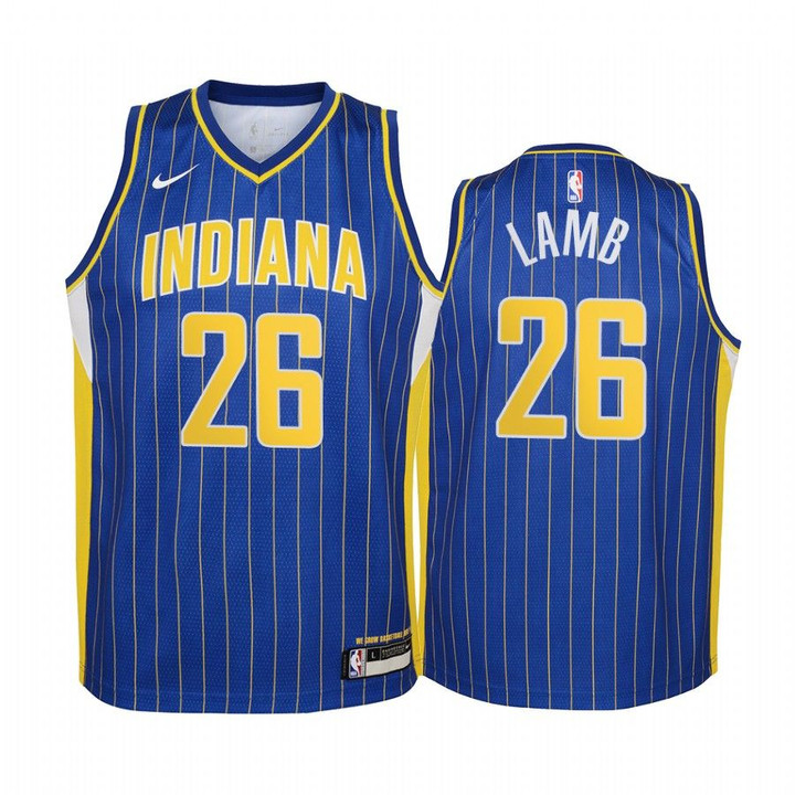 Indiana Pacers Jeremy Lamb 2020-21 City Edition Blue Youth Jersey - New Uniform