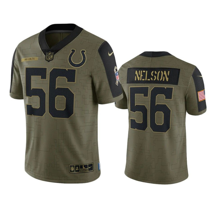 Colts Quenton Nelson Limited Jersey Olive 2021 Salute To Service