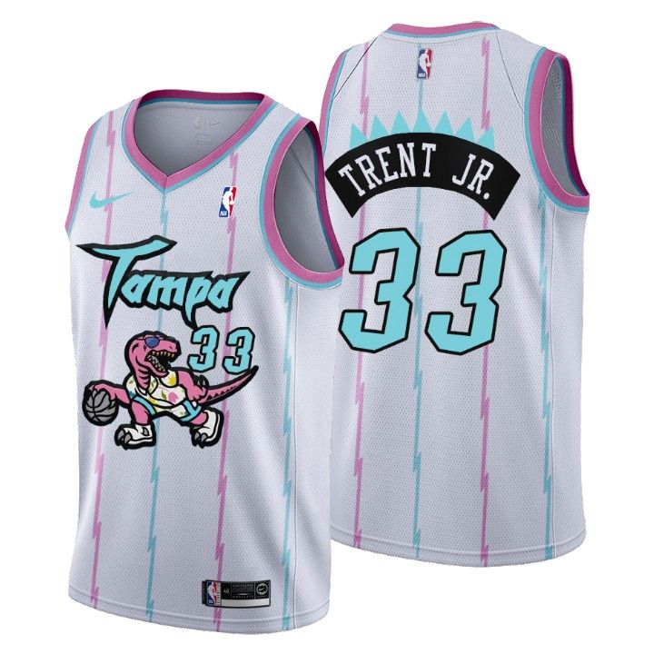 2021 Toronto Raptors Tampa City #33 Gary Trent Jr. Jersey White