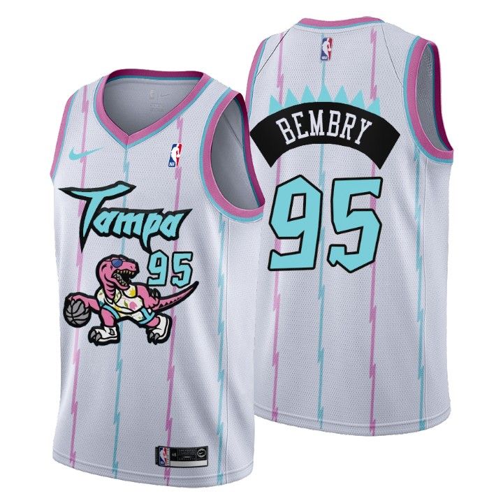 2021 Toronto Raptors Tampa City #95 DeAndre' Bembry Jersey White