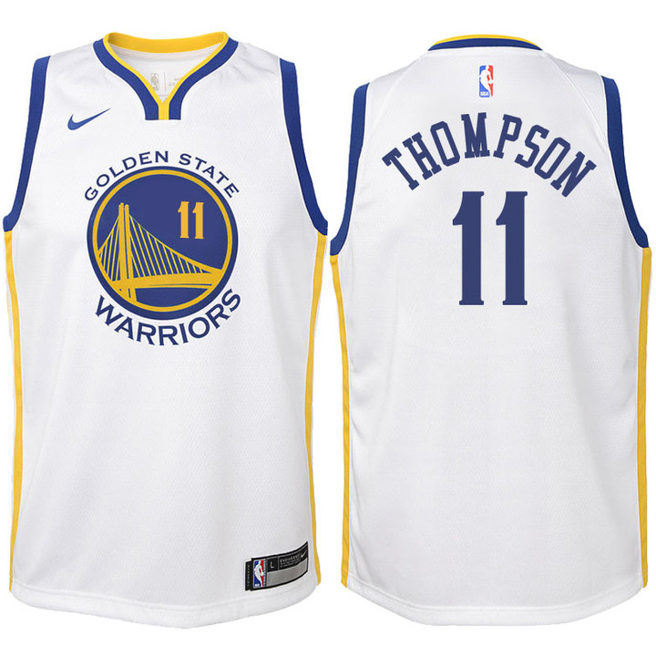 Youth Warriors Klay Thompson White Jersey-Association Edition
