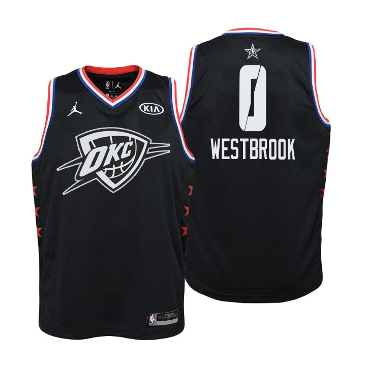 Youth 2019 NBA All-Star Thunder #0 Russell Westbrook Black Jersey