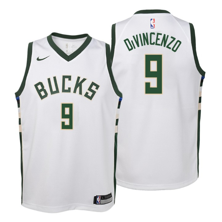 Youth Bucks Donte DiVincenzo Association White Jersey