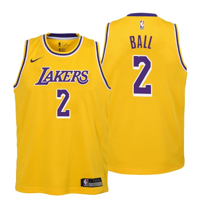 Youth Lakers Lonzo Ball Icon Edition Gold Jersey