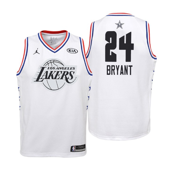 Youth 2019 NBA All-Star Lakers #24 Kobe Bryant White Jersey
