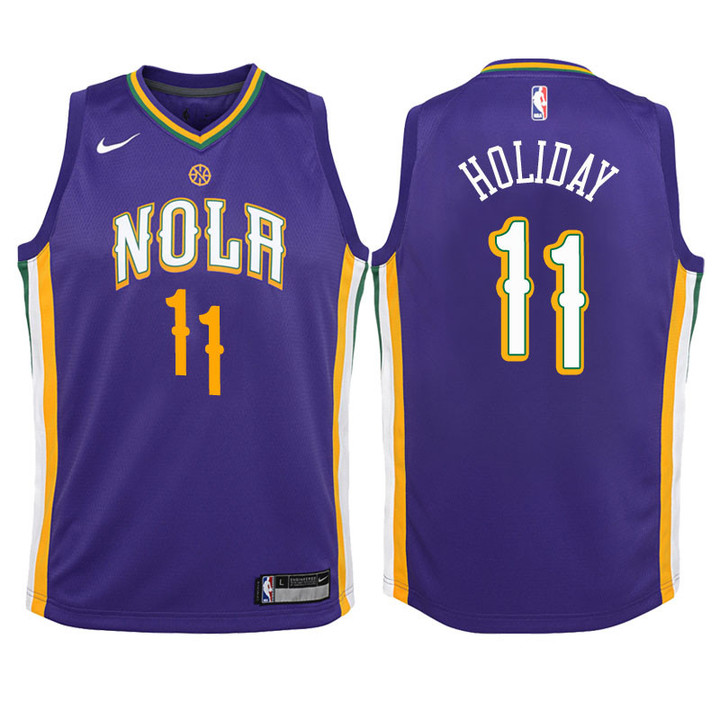 Youth Pelicans Jrue Holiday Purple Jersey-City Edition