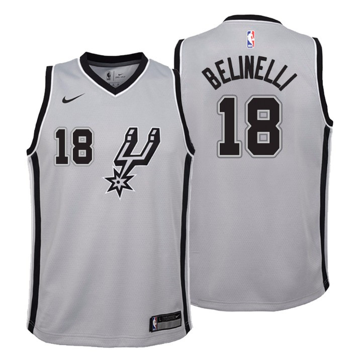 Youth Spurs Marco Belinelli Statement Gray Jersey