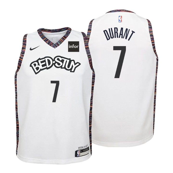 Youth Nets Kevin Durant City White Jersey