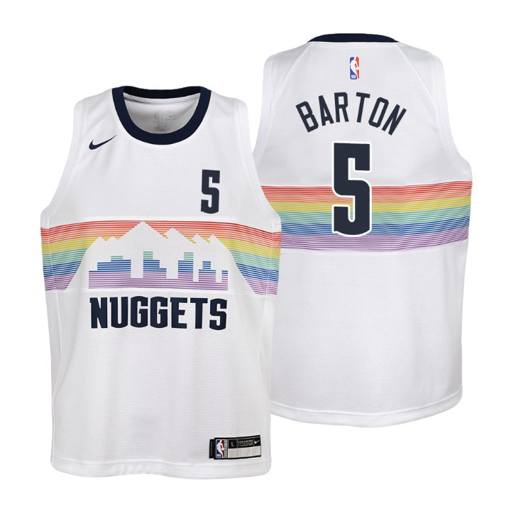 Youth Nuggets Will Barton City Edition White Jersey