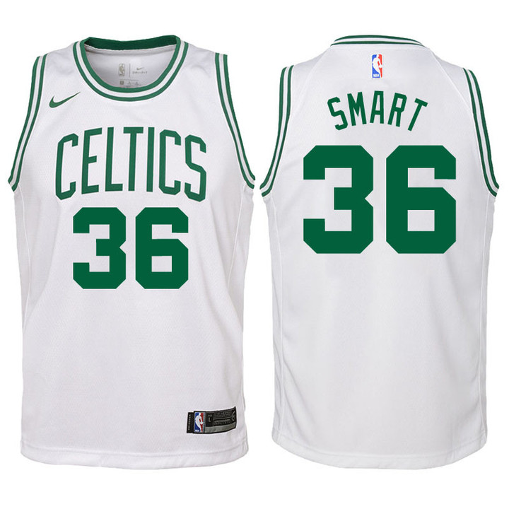 Youth Celtics Marcus Smart White Jersey-Association Edition
