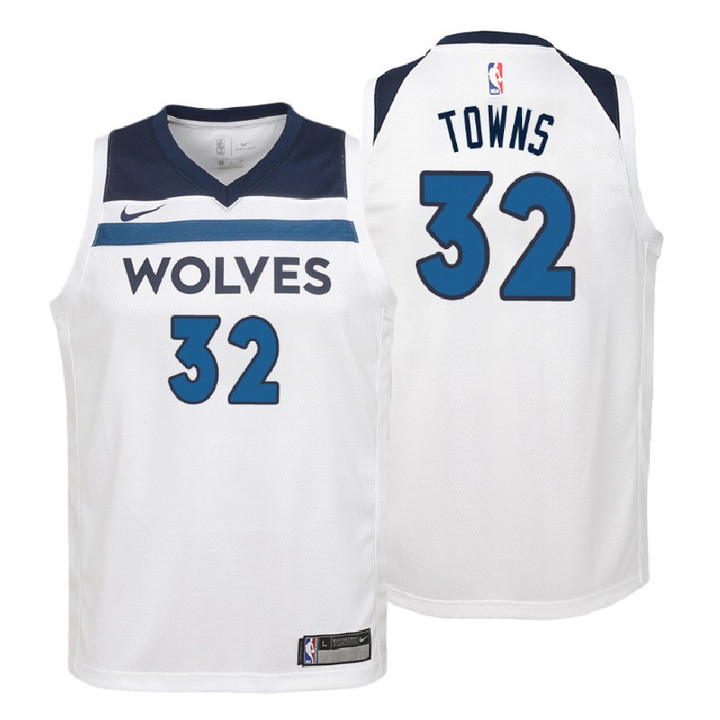 Youth 2017-18 Timberwolves Karl-Anthony Towns Association White Jersey