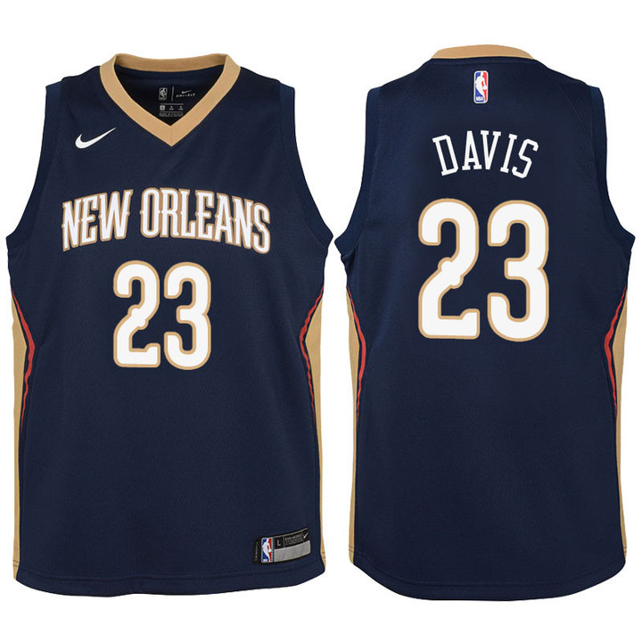 Youth Pelicans Anthony Davis Navy Jersey-Icon Edition