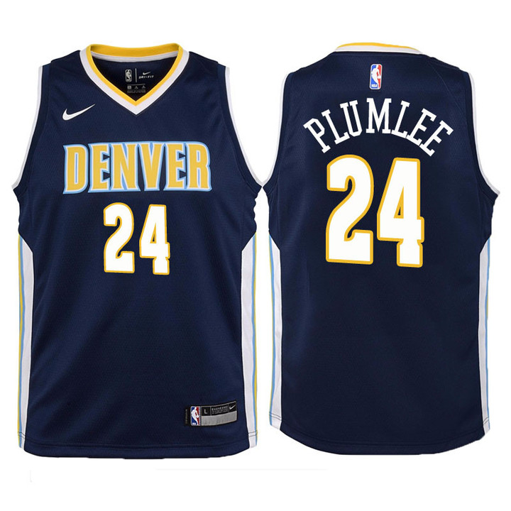 Youth Nuggets Mason Plumlee Navy Jersey-Icon Edition