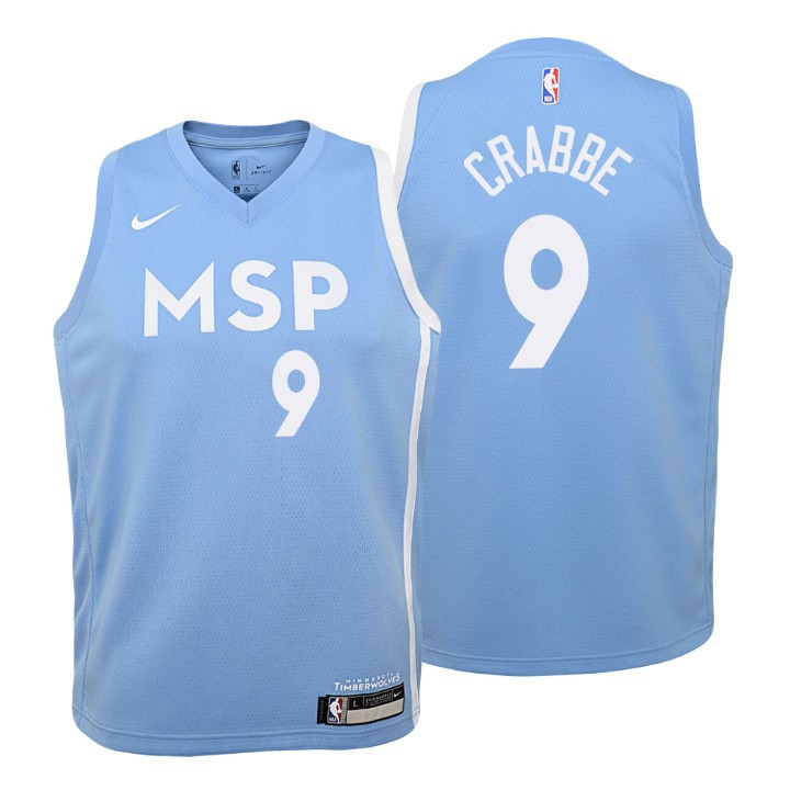 Youth Timberwolves Allen Crabbe City Blue Jersey