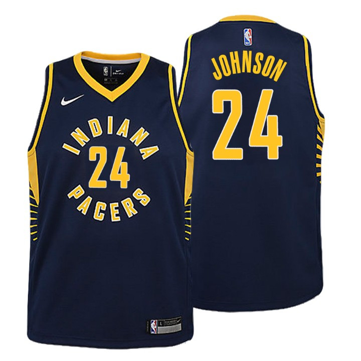 Youth Pacers Alize Johnson Icon Edition Navy Jersey