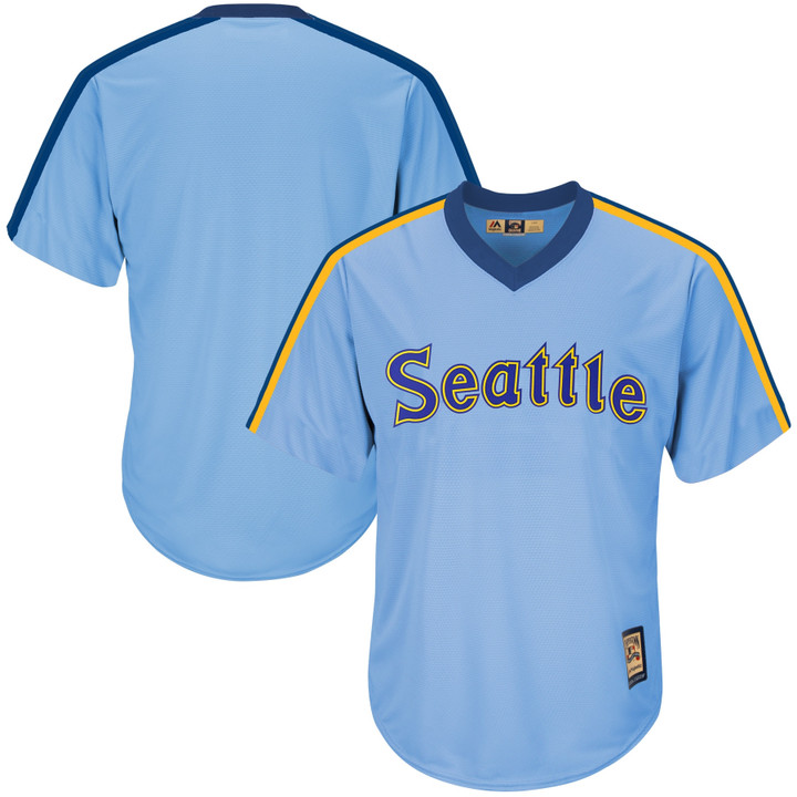 Seattle Mariners Majestic Cooperstown Cool Base Replica Team Jersey - Light Blue