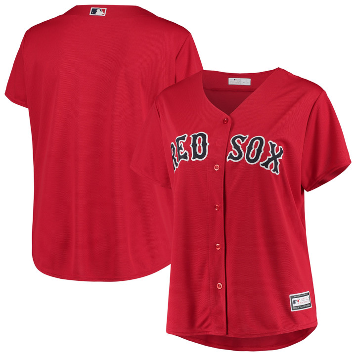 Boston Red Sox Women's Plus Size Alternate Replica Team Jersey - Red
