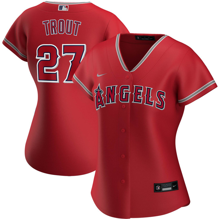Mike Trout Los Angeles Angels Nike Women's Alternate Replica Player Jersey - Red