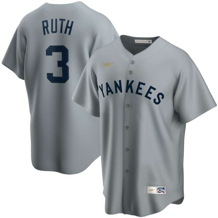 Babe Ruth New York Yankees Nike Road Cooperstown Collection Player Jersey - Gray