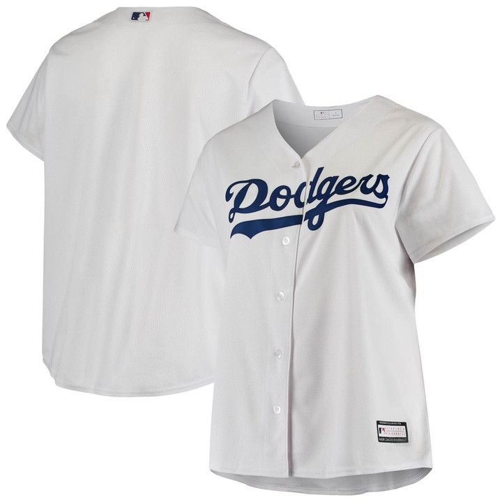 Los Angeles Dodgers Women's Plus Size Sanitized Replica Team Jersey - White