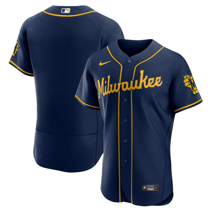 Milwaukee Brewers Nike Alternate Replica Team Logo Jersey - Navy