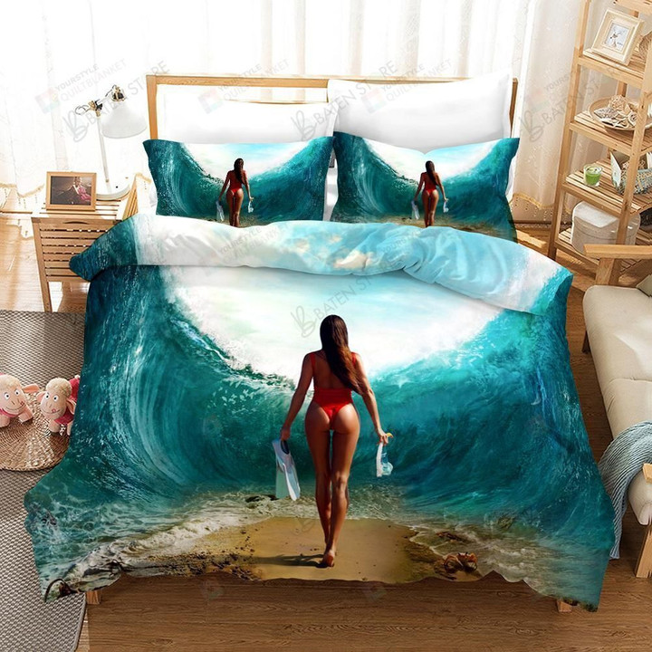 3d Bikini Beauty Across Ocean Bed Sheets Duvet Cover Bedding Set Great Gifts For Birthday Christmas Thanksgiving