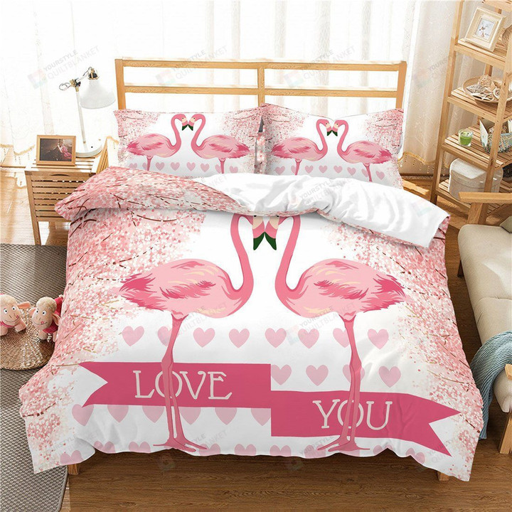 3D Flamingo Pink Quilt Cover Set Bedding Set Pillowcases 31